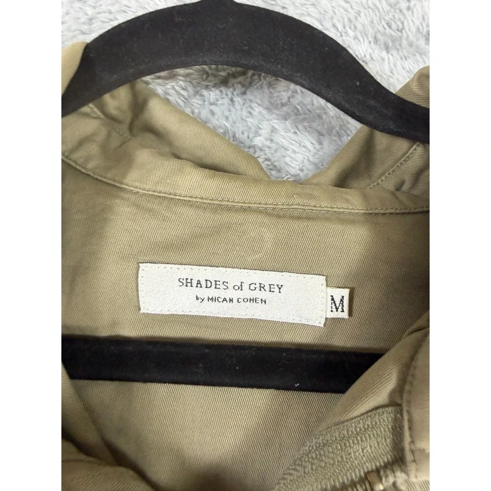 Shades‎ of Grey Micah Cohen Jacket Mens M Green Hooded Zip Snap Lined Minimalist